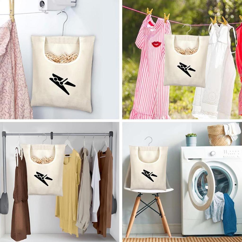 Clothespin Storage Bag Washable Clothespin Storage Organizer Closet Storage Basket Clothespin Bag Organizer for Home