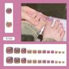 24pcs/box Aurora Toe Nails Cat Eye Foot Nails French Style Press On Nail  for Women Girl