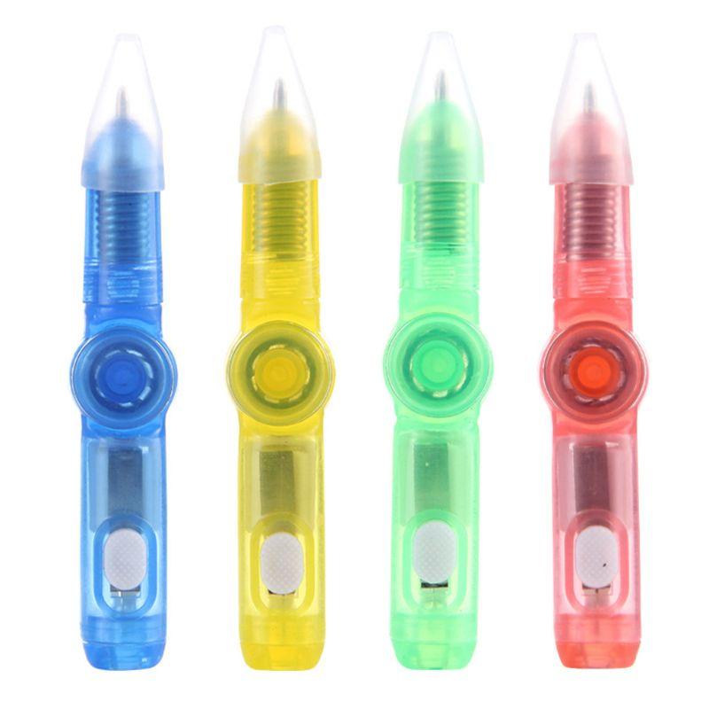 

Fingertip gyro pen venting pressure relief pen metal decompression finger gyro pen LED light emitting rotating children s gift