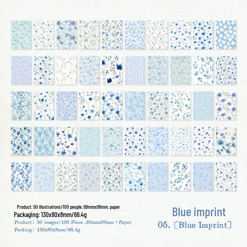 Yan Ji Retro Floral Series: Large Capacity Writing Paper (100 Sheets)
