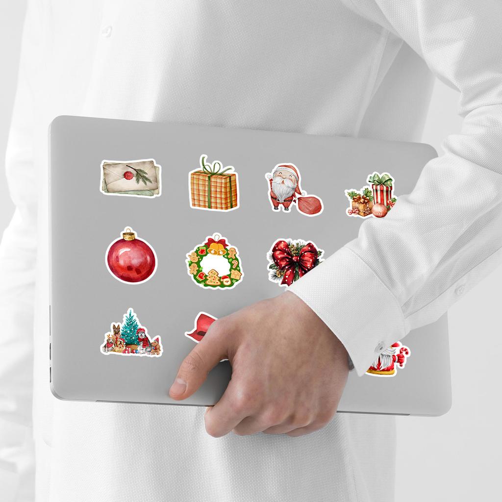 50 Christmas Decoration Graffiti Stickers Mobile Phone Computer Waterproof Stickers Christmas Holiday Stickers