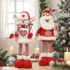 Christmas Cartoon Knitted Stretch Doll Ornament Santa Claus Snowman Elk Stand up Ornament Festival Scene Decoration