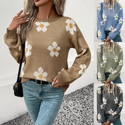 Autumn Winter Bestseller Multi-color Fashionable Women's Long Sleeved Jacquard Sweater