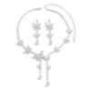 Women's fashionable butterfly tassel zircon necklace earring jewelry set, with a light luxury design and a high-end feel