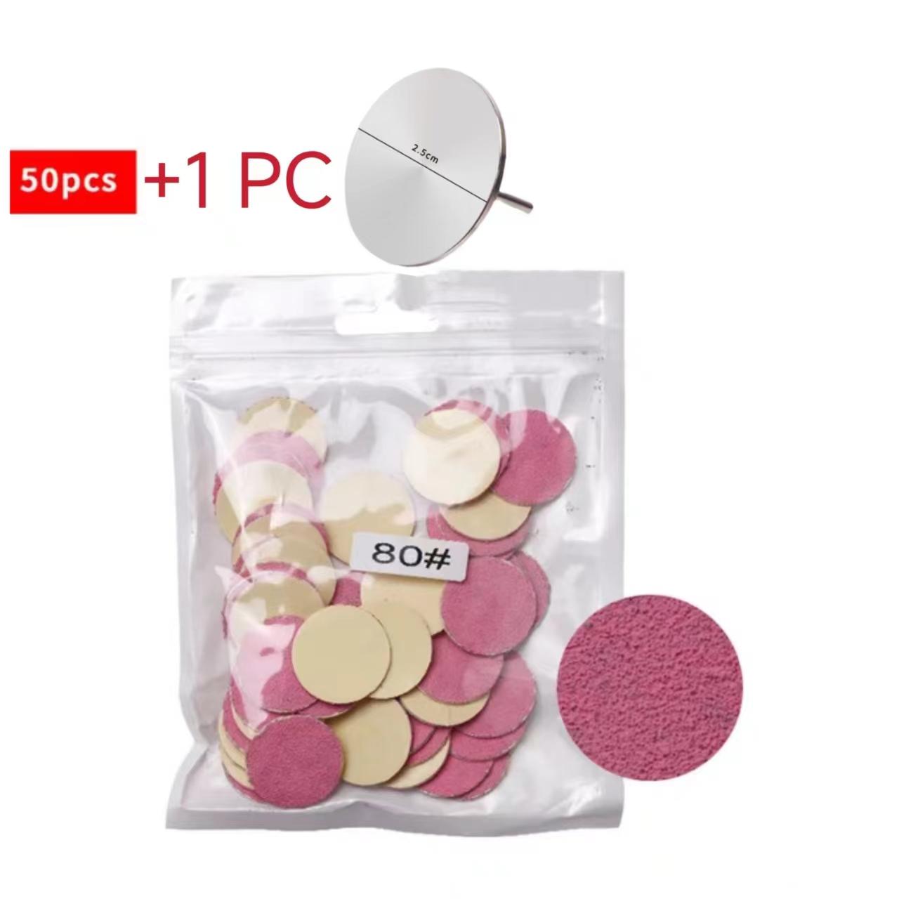 

25 мм наждачная бумага для омертвевшей кожи ног, умная пилка для педикюра, гибкий шлифовальный диск, инструмент, сменные насадки, пилки для кутикулы, мозоли 80# with disc розовый