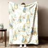 Rabbit Blue Jacket Illustrated Blanket Classic Literary Figure Cozy Warm Sofa Bed Decorative Throw Blanket
