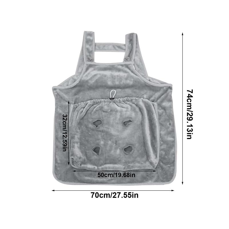 Tablier Porte-Chat avec Trous Voyage Extérieur Petit Chat Chiens Sac Suspendu sur la Poitrine Poche de Sommeil Hiver Peluche Sac de Transport pour Animaux