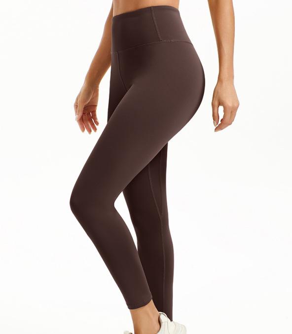 Women's High-Waisted Yoga Pants, Anti-Roll, Butt Lifting, Tummy Control, Cropped Peach Outerwear