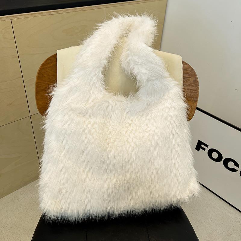 Ielgy Autumn Winter Large-Capacity Plush Bag Western Style One-Shoulder Underarm Tote