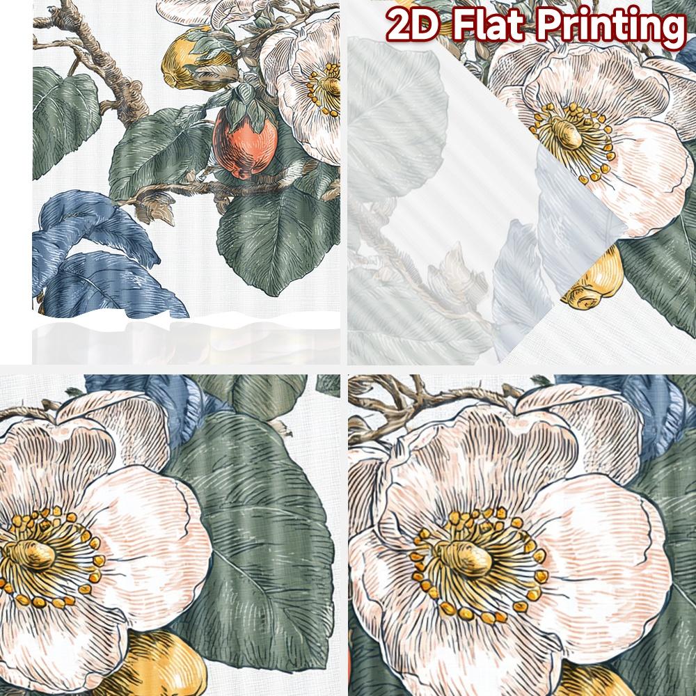 2D FLAT PRINTING 2pcs Curtains (Without Rod) Floral Garden Design (2) Ramadan holiday curtains with digital printing Versatile