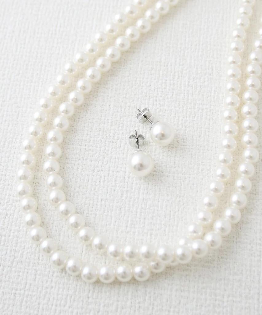 pearl short necklace [VINGTAINE] Double-strand C14-28