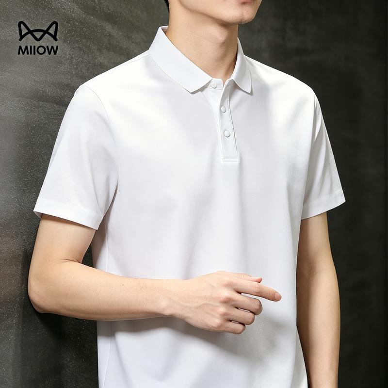 MIIOW Men's Ice Silk Quick-Dry Short Sleeve Polo Shirt