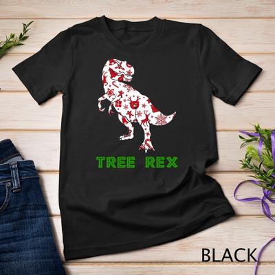 Tree Rex Weihnachten Dinosaurier Weihnachtsmannmütze Weihnachtsbaum Unisex T-Shirt
