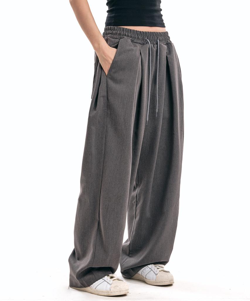 Descheuis Side-Pleated Balloon Fit Slacks_Charcoal