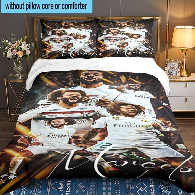 3PCS Real Vieira Football Legend Bedding set,Ideal for1pc Duvet Cover And 2pcs Pillowcases Perfect for Christmas gift,Ideal for Bedroom, Dormitory
