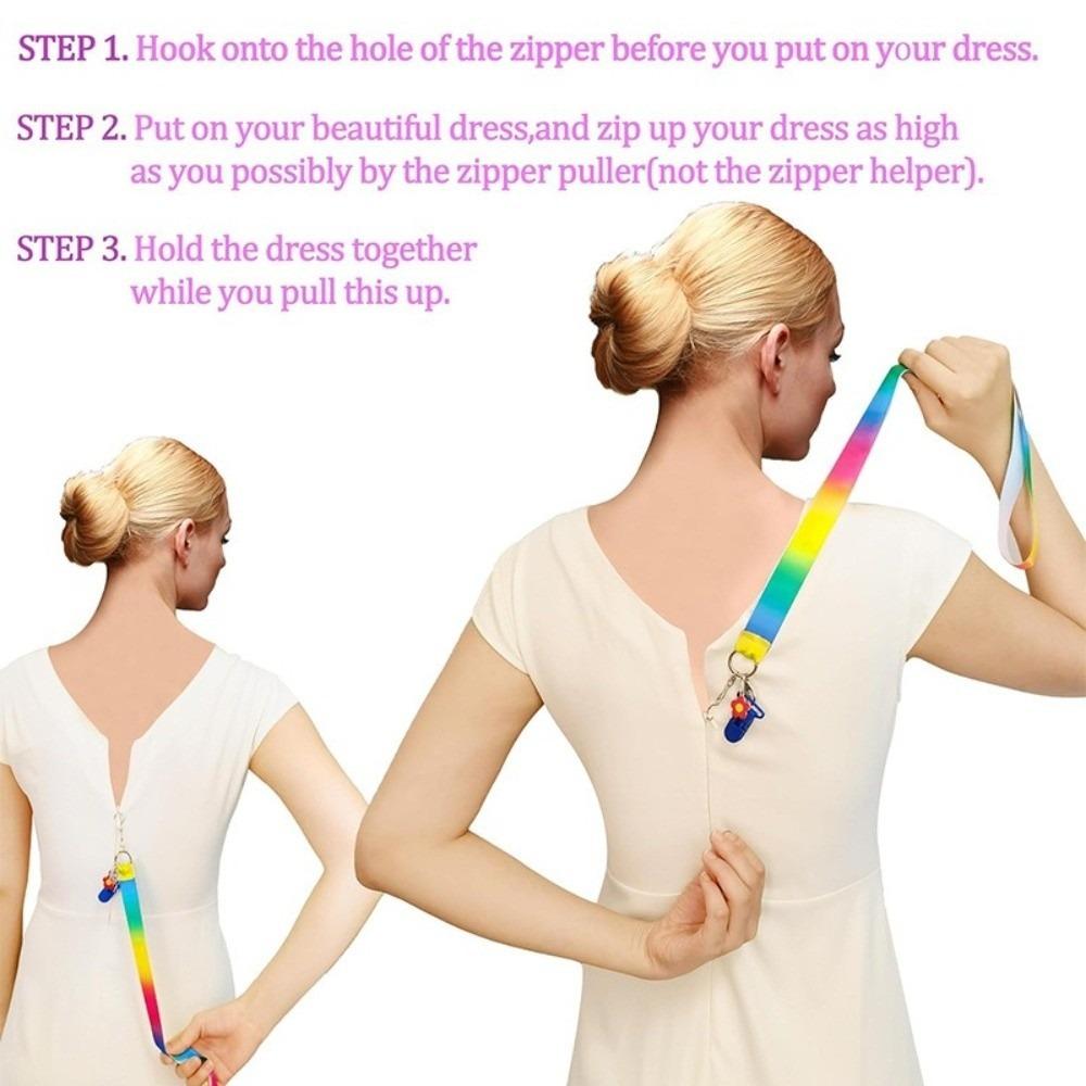 Metal Hook Zipper Pull Helper Adjust Strap Back Zipper Puller Back Dress Zipper