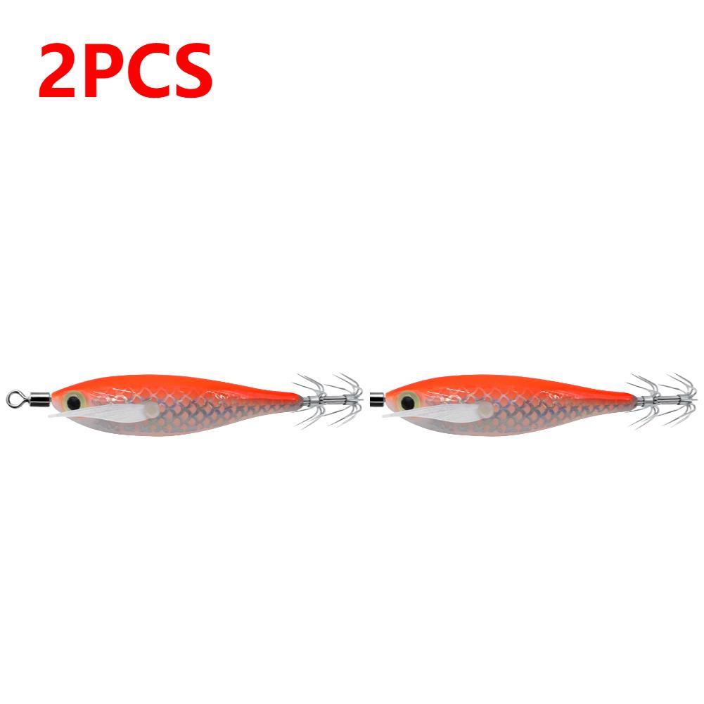 1-3 Stück leuchtender Tintenfischköder Haken Salzwasser Angelköder Künstliches Ei Holzgarnele Köder Meeresfischen Oktopus Sepia Tintenfischköder