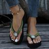 Fashion Women's Clip-toe Wedge Heels Women's  Summer Sparkling Crystal Platform Sandals Women Plus Size 42 Outdoor Flip-flops