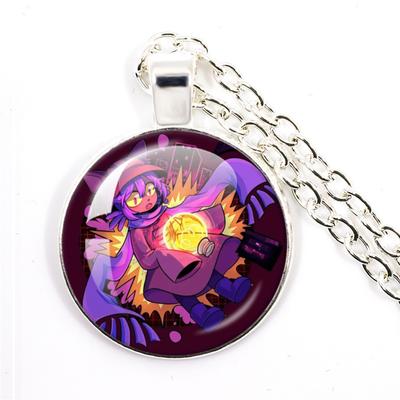 Niko Oneshot Necklace Anime Creative Cartoon Niko Pancakes Glass Cabochon Pendant Necklace Charm Jewelry Gift Jewelry