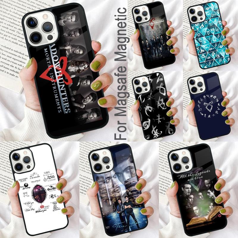 Shadowhunters Magnetic Soft Phone Case for iPhone 16 Promax 15 Pro 13 14 Plus 11 12 Mini MagSafe Coque