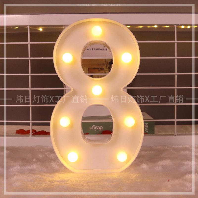 16cm Letters with Led Warm Light  Alphabet Letter Number Night Light Home Christmas Letters Birthday Party Supplies Decoration