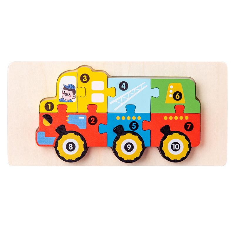Wooden 3D Buckle Puzzle Cartoon Pattern Early Education Cognition Kid's Intellectual Development Toys Classical Wooden Puzzle
