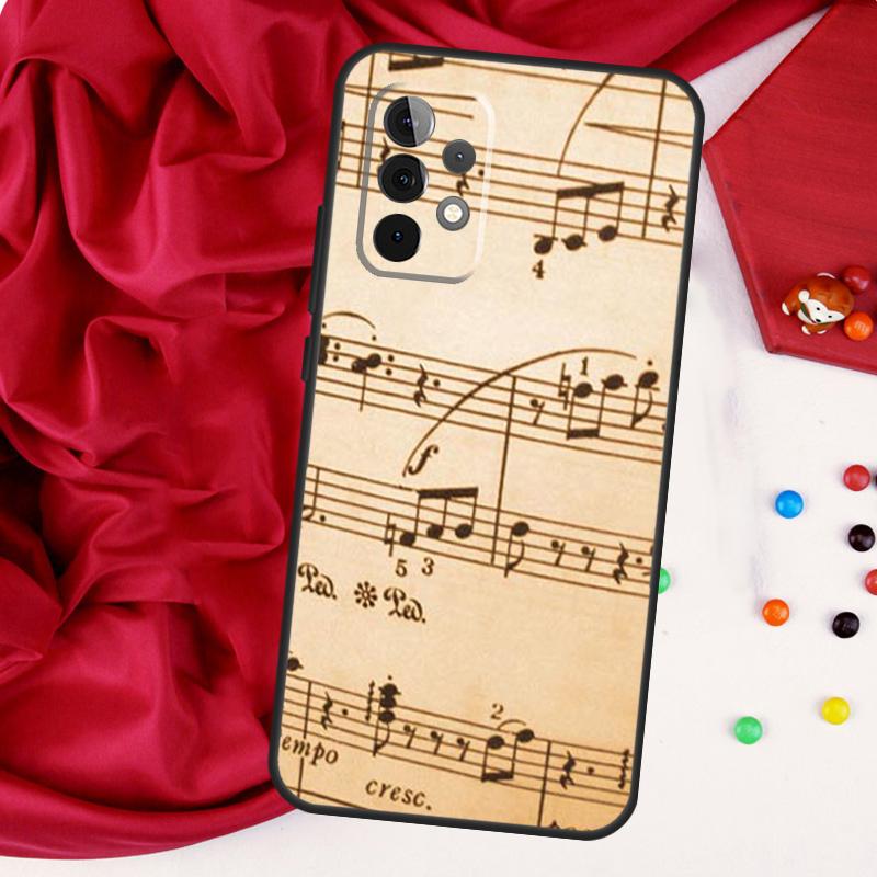 Music Note For Samsung Galaxy A55 A53 A33 A13 A35 A15 A36 A56 A26 A16 A22 A32 A52 A54 A34 A06 A05 Case