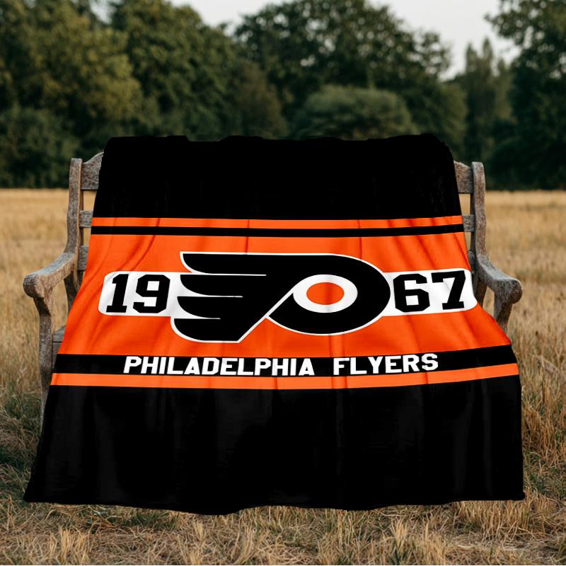 Flyers Hockey Logo Art Blanket Flannel Throw for Sofa, Indoor, Camping, Living Room, Office, Chair, And Bed Soft Birthday Gift
