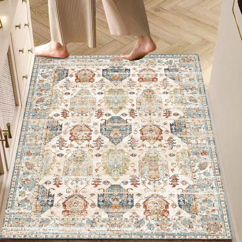 

Коврик для гостиной в винтажном стиле, большой ковер, моющийся, состаренный, цветочный, для спальни, небольшие коврики для спальни 80*100CM