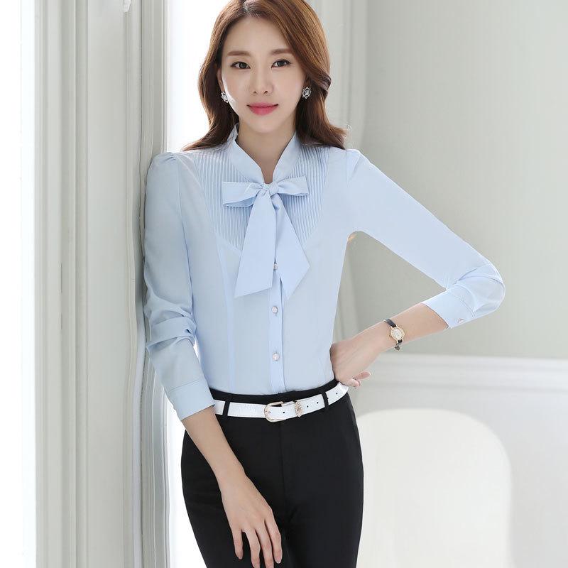 Women's Professional Long-Sleeve White Shirt for Autumn/Winter 2024