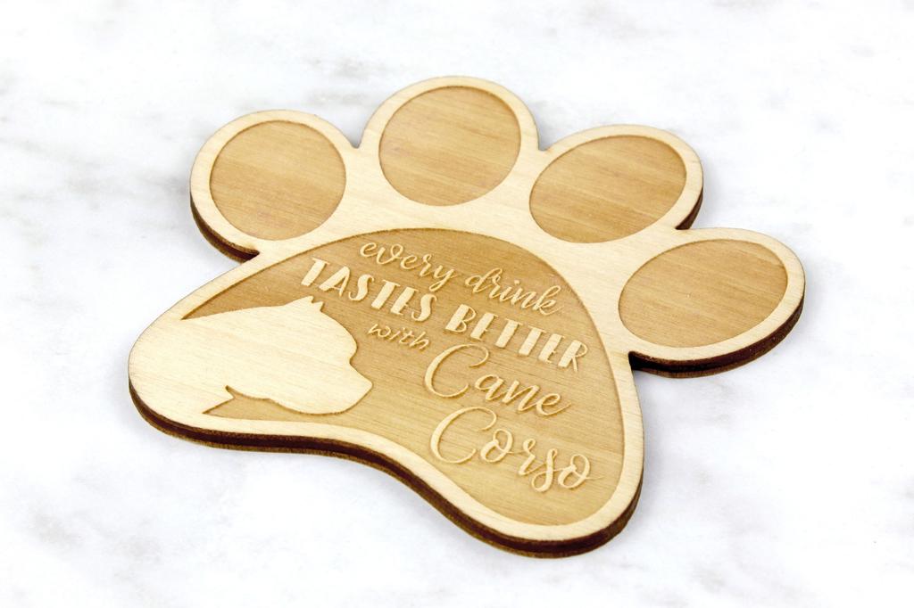 Cane Corso, Włoski Cane Corso - Podkładka pod kubek, grawerowana podkładka z psem, prezent dla miłośnika psów marki Art-Dog