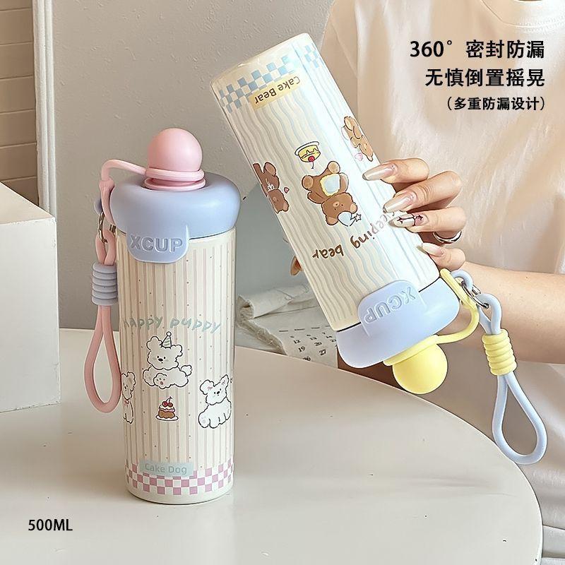 316 Stainless Steel Insulated Tumbler With Straw Lid 600ml Portable Vacuum Cup Women Kids Office Outdoor Travel