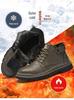 Men's High-Top Lace-Up Leather Work Boots - Autumn/Winter Casual Short Boots