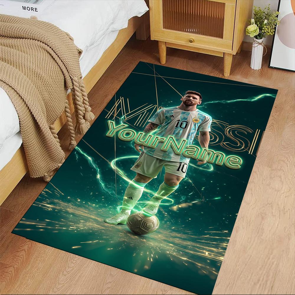 Messi Customize Your Name Carpet Suitable for Hallway Game Room Outdoor Living Rooms Antislip Carpet Decorate Offices Perfect Gift for Friends & Famil