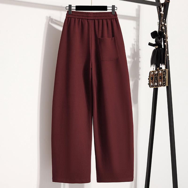 DIMANAF 2025 Autumn Winter Women Plus Size Pants Casual Lady Long Pants Loose Bottoms Thick Flocking