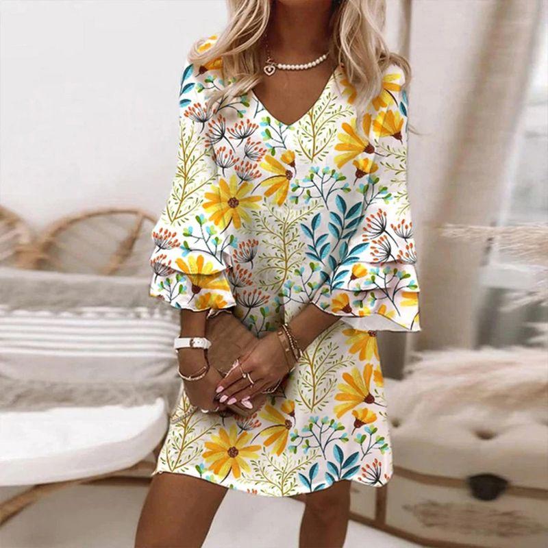 

V-Neck Dress Ladies Loose Beach Dress Dress Women s Loose Beach Dress Style 8 L