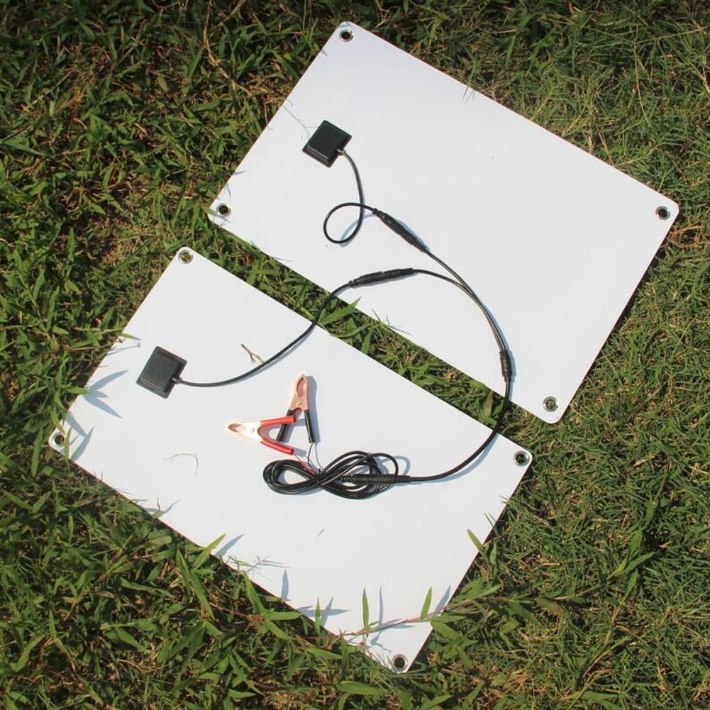 20W Solar Panel Charger Monocrystalline Silicon USB Dual DC Output for Charging 12V Battery