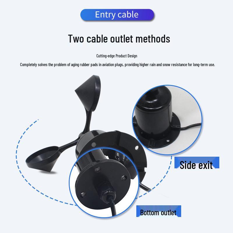 RS485 Three-Cup Anemometer: Wind Speed & Direction Sensor