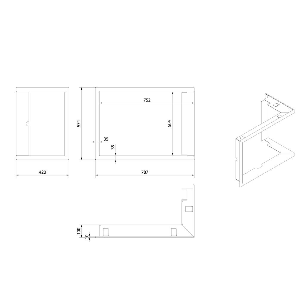 Frame for LUCY 12 P Insert, Flange Width: 35mm