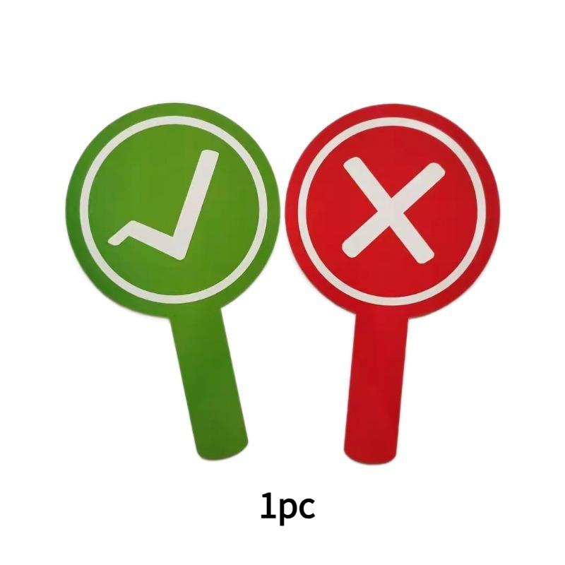 "1/2pcs Double-Sided PVC Handheld Response Cards - 'Correct' & 'Wrong' Signs for Classroom Teaching, Family Games, "