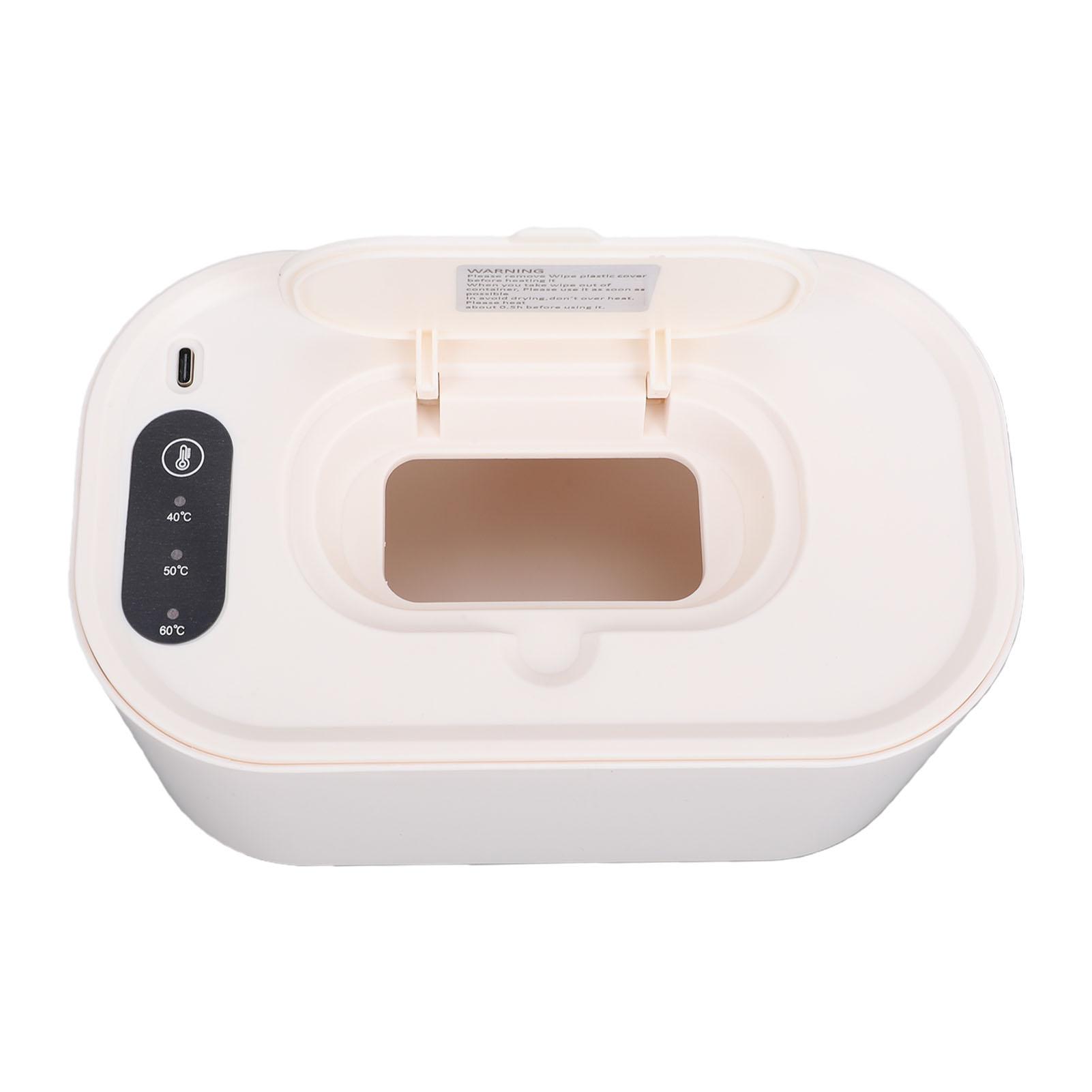 Baby Voedingsdoekjes Verwarmer Dispenser Top Verwarming Doekjes Verwarmer Houder Biedt Ruimte aan 80 Doekjes met 3 Indicatielampjes white