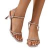 new Sandals Women's High Heels Comfortable and versatile rhinestone sandals Roman sandals with flat buckle strap