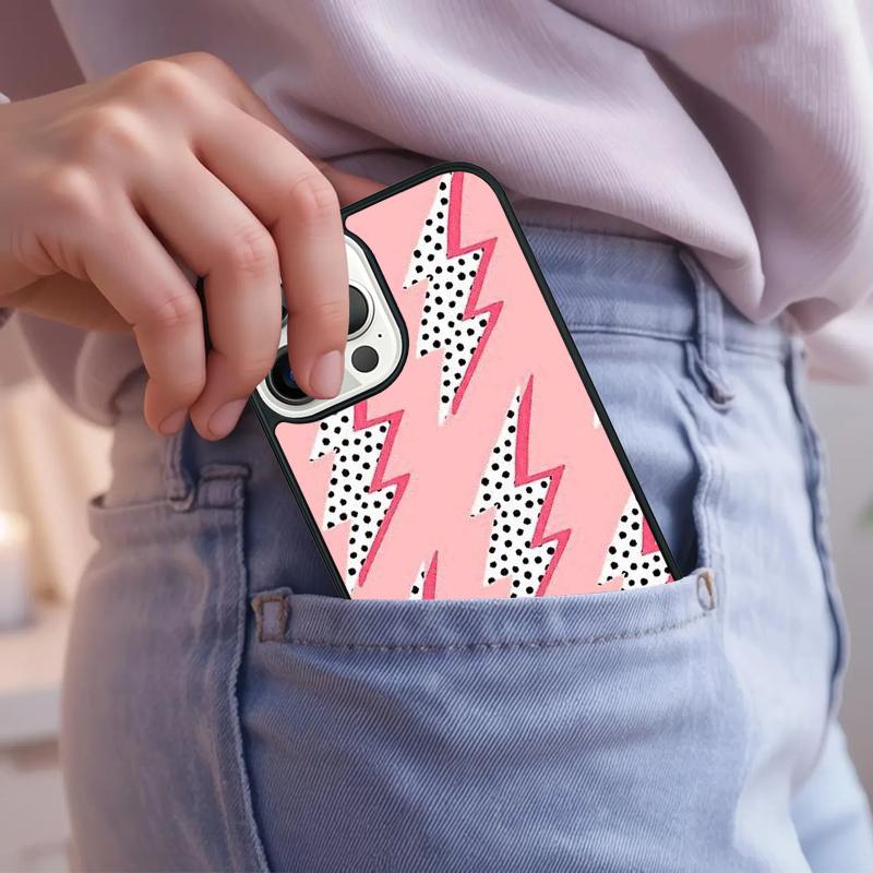 preppy stars lightning pink Phone Case For iPhone 17 Air 15 16e 14 13 Pro Max Coque 12 11 Pro Max PLUS cover
