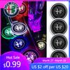DCZJW1 For Alfa Romeo 7 Colors Car LED Luminous Water Cup Pads Auto Coaster Mats For Alfa Romeo Giulia Stelvio Giulietta 156 159 147 Mi