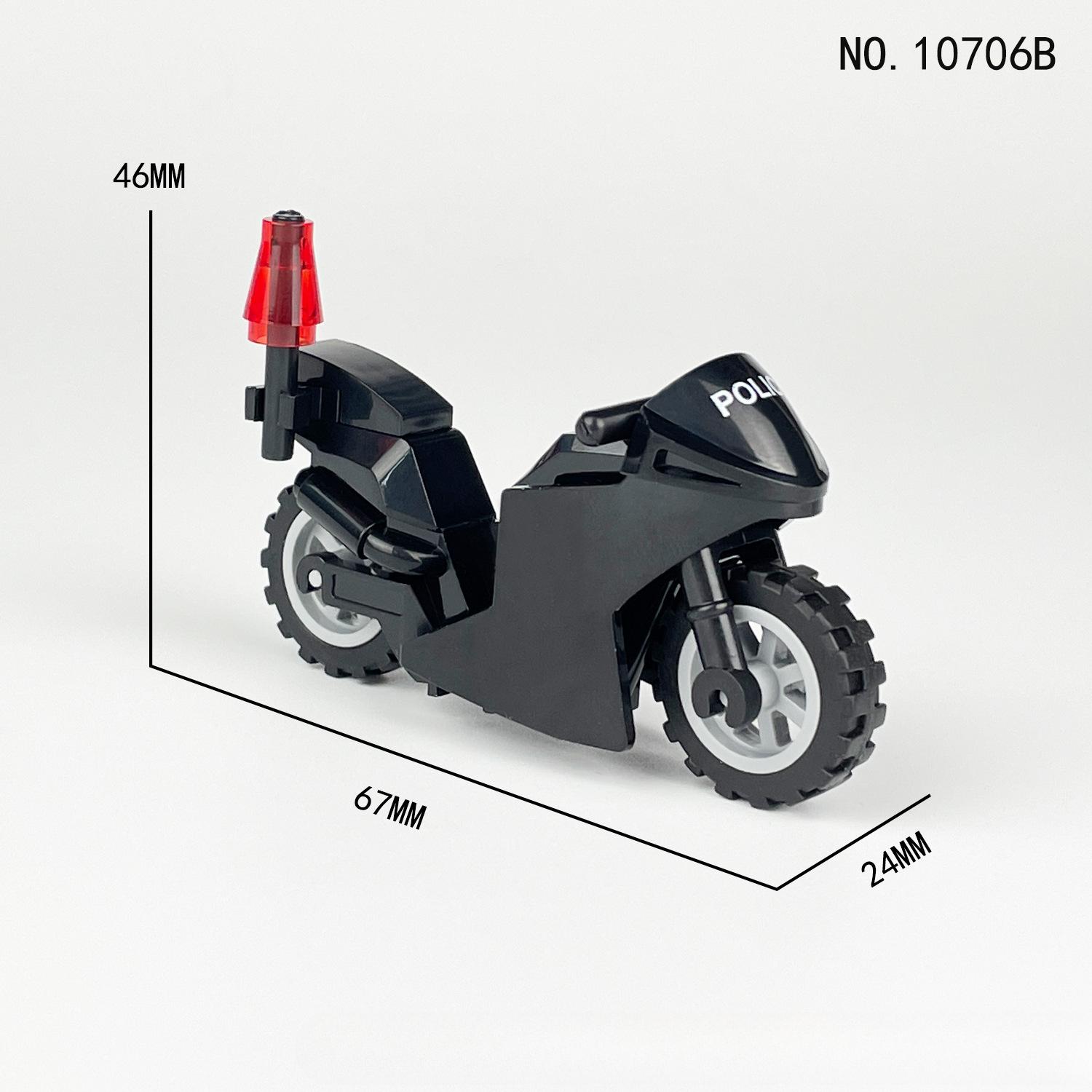 

10706A 10706B 10706C Черная пантера патрульный мотоцикл полицейская машина строительные блоки для детей