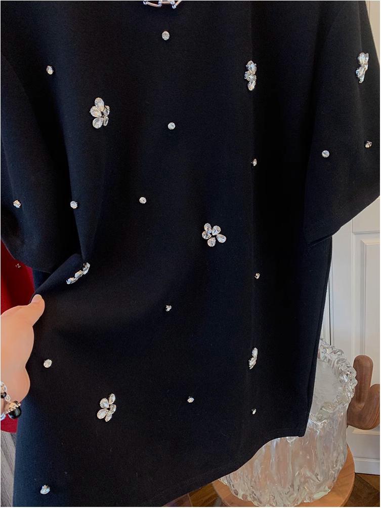 European Style Heavy-Duty Warm Brushed Short Sleeve Women's Base T-Shirt for Early Spring 2025