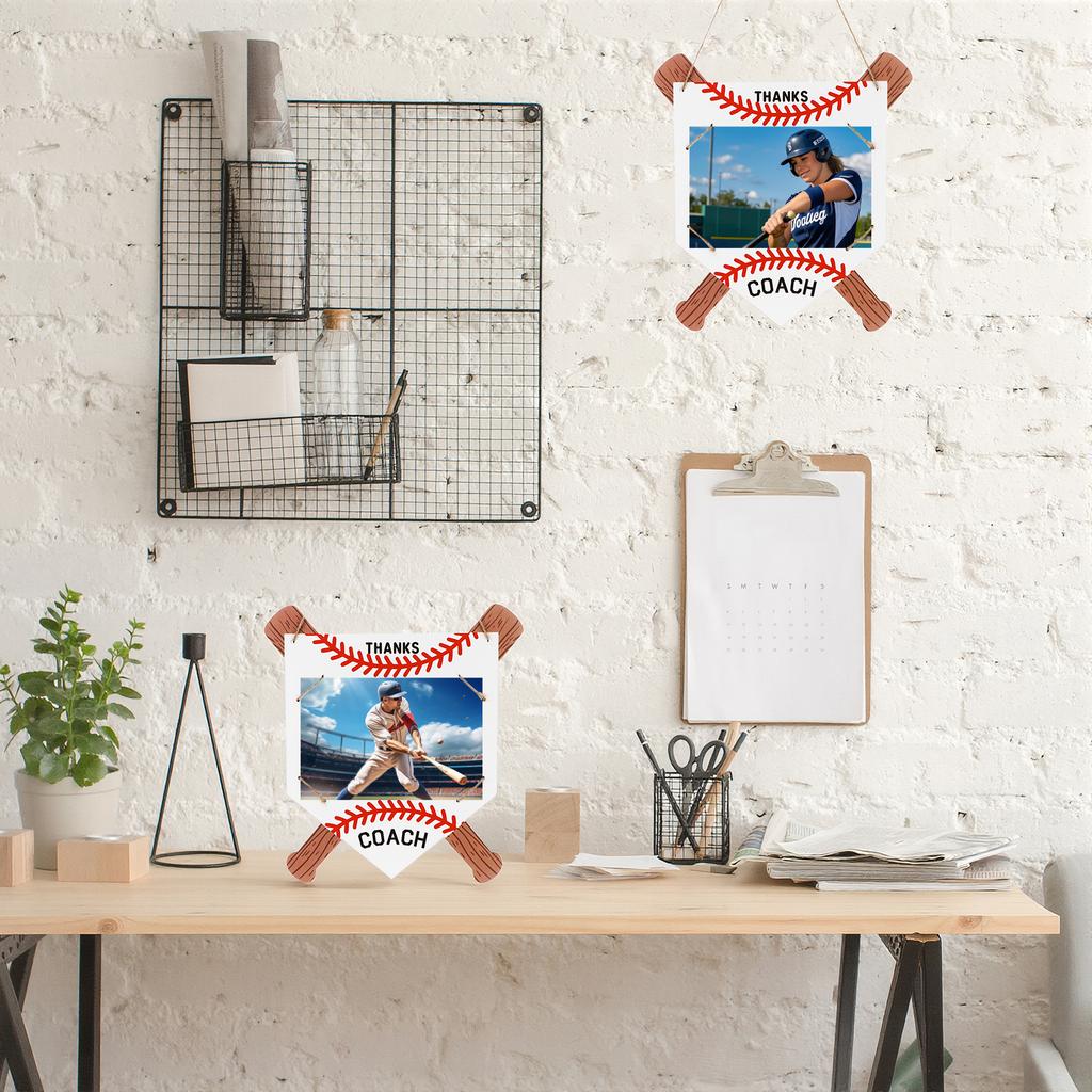 4 Stück Danke Coach Baseball Fotorahmen Baseball Trainer Geschenke Holz Hängend Baseball Thema Foto Rahmen Für Saisonende Co