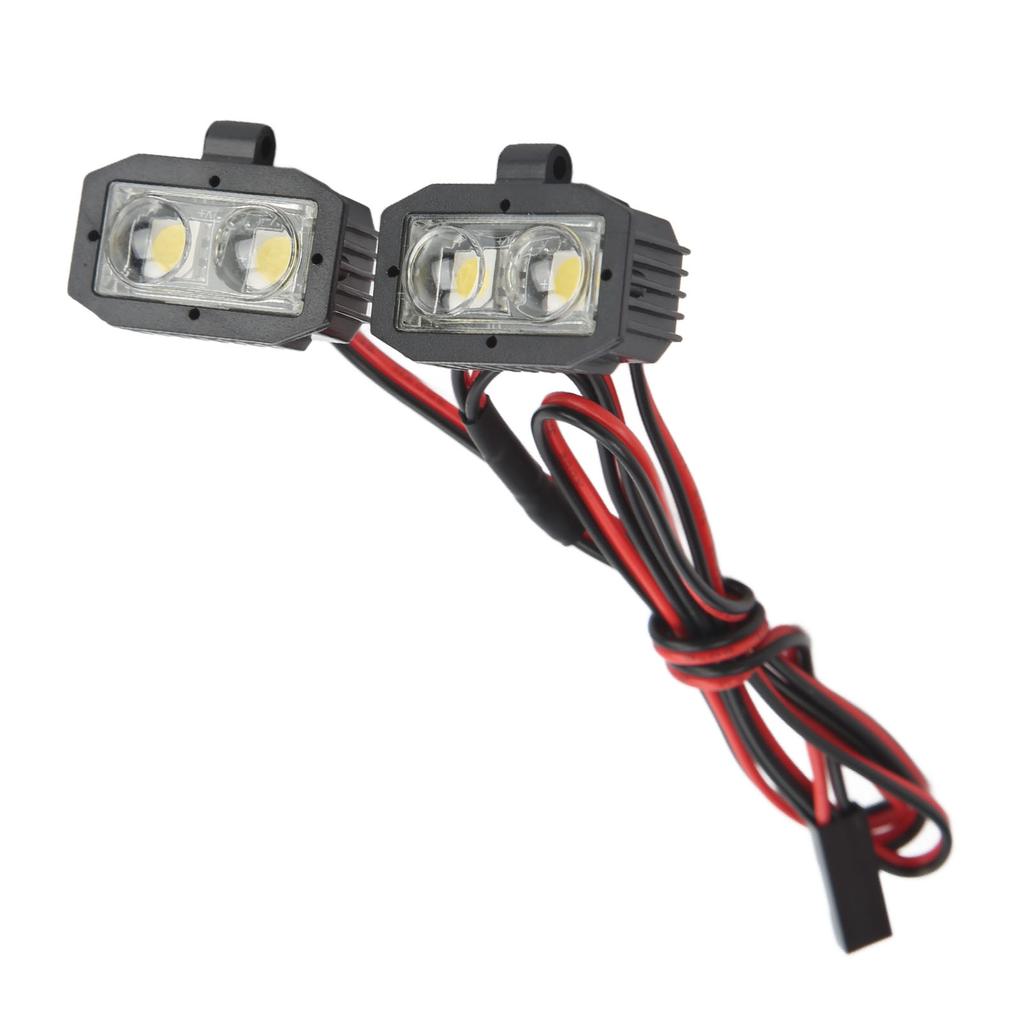 RC Headlight 4 LED White Lighting Color Plastic Housing 2.54JR Connector Removable Brackets RC Spot