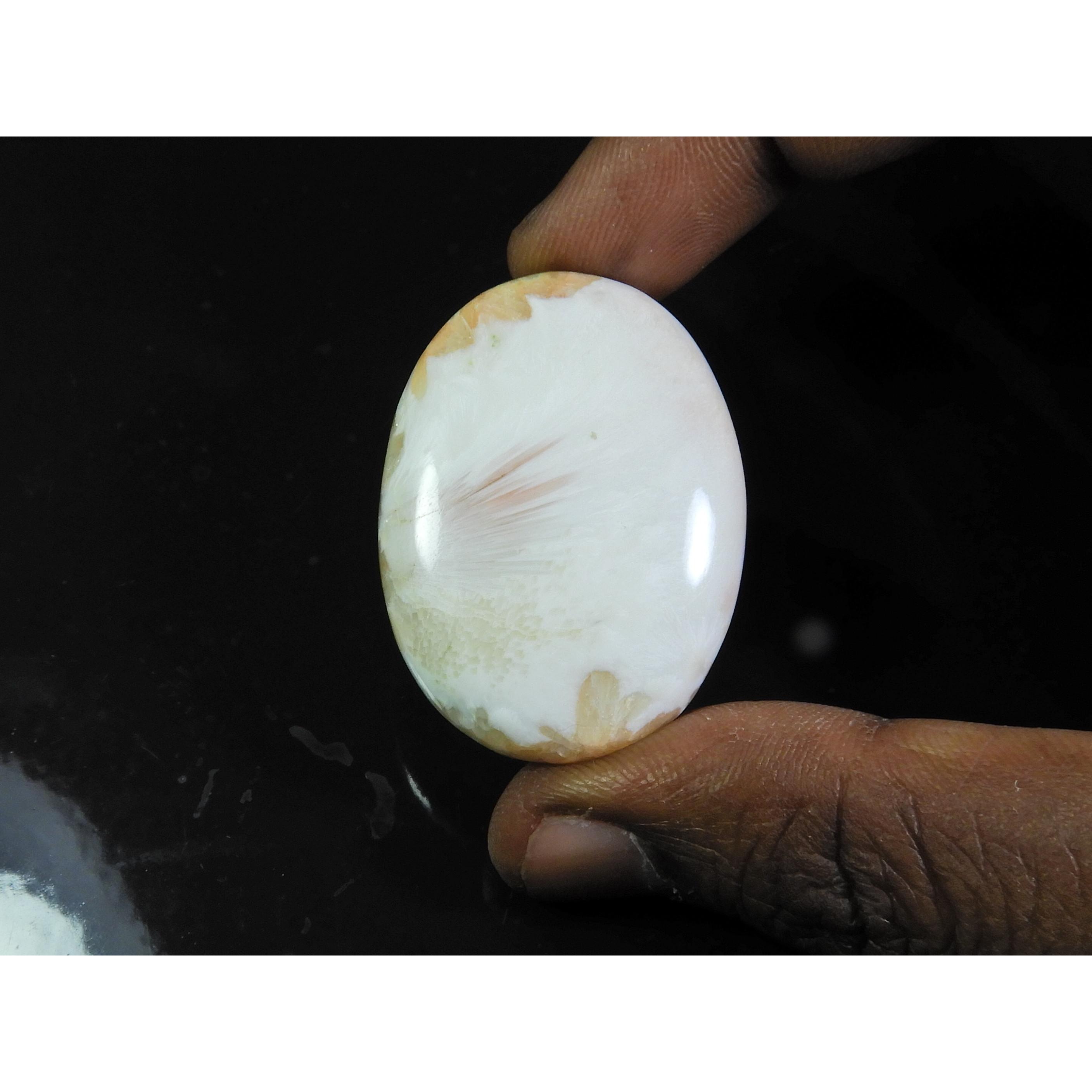 

79Cts. Natural Scolecite Oval Cabochon Designer Loose Gemstone 30X41X09MM ET-209