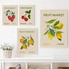 Fruit Market Cherry Lemon Orange Vintage Posters Prints Travel Wall Art Canvas Painting Nordic Wall Pictures Kitchen Room Decor